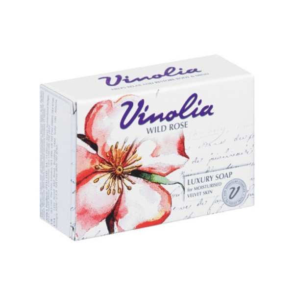 Vinolia Soap - Wild Rose 125g Vinolia Luxury Body Soap Wild Rose is a luxurious body soap with the uplifting fragrance of wild rose and eucalyptus, to help relax and restore body and mind whilst cleansing and moisturising your skin. Vinolia is a luxurious, indulgent personal care brand that appeals to consumers with its elegantly scented timeless bath products. The brand boasts a range of bar soaps, liquid hand washes and foam bath products of superior quality that will leave your skin feeling soft as velvet.