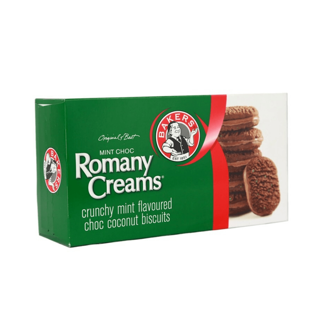Rich result on Googles SERP when searching for "Romany Creams Mint Chocolate Biscuits"200g