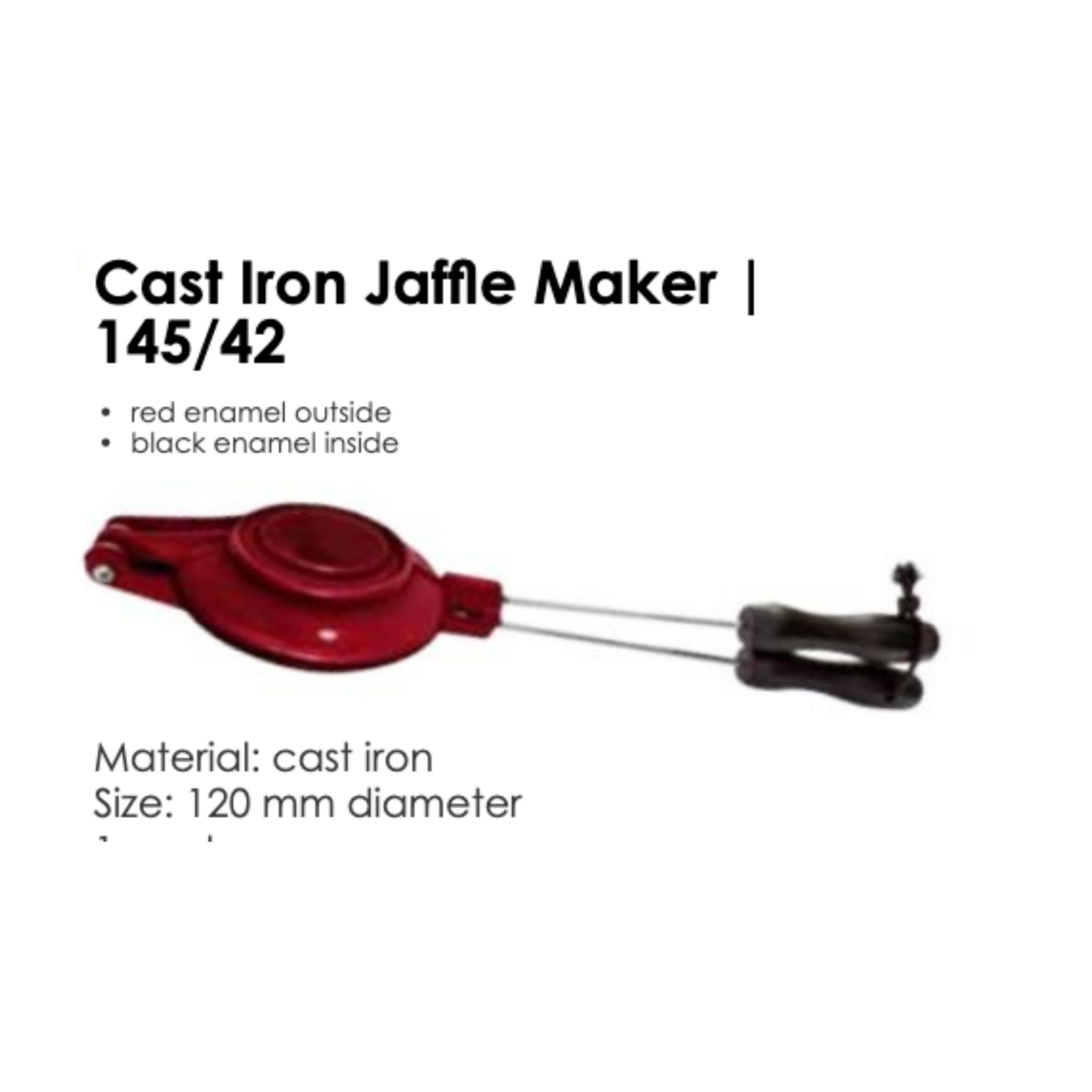 LK's Cast Iron Jaffle Maker 120 mm Red Enamel food CULTURE