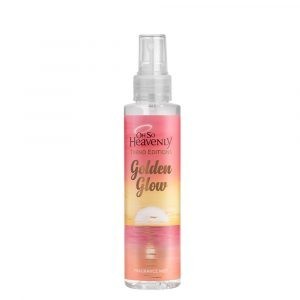Oh So Heavenly Spritzer Golden Glow 150ml: Give it a glow and embrace the warmth of this fragrance inspired by the radiance of a beautiful sunset and golden summer evenings.