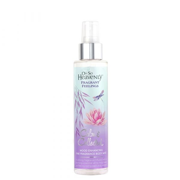 Oh So Heavenly Spritzer Calm & Collected 150ml: Exude calm confidence with this perfectly elegant scent. Allow the calming fine fragrance to wrap you in a captivating blend of freshly picked white flowers and sparkling pear, to leave you feeling composed and content. With orange essential oil infusing the fragrance, close your eyes and allow the irresistible scent to calm your senses. The inspiring top notes are balanced with a charming base of sensual vanilla, smooth musk and precious woods to leave a lingering feeling of sweet serenity. Feel cool, calm and collected!