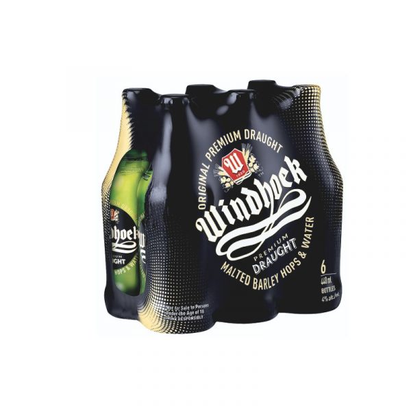 Windhoek Draught Beer 440ml Bottle 6 Pack