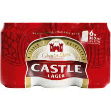 Castle Lager Beer 330ml Can 6 Pack
