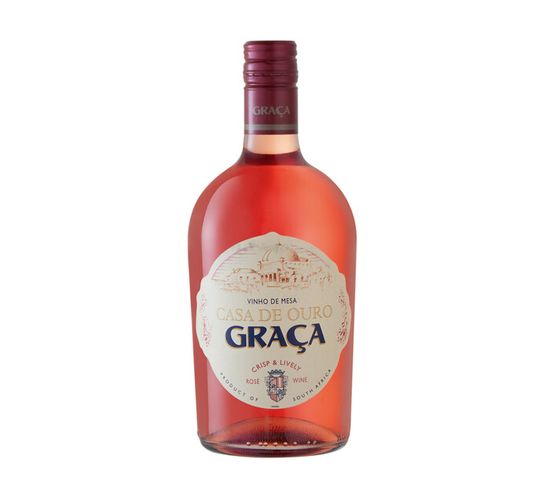 Graca Rose 750ml: Bright and lively with flashes of salmon pink. Inviting aromas of raspberries, nectarines and a hint of citrus. Fresh and fruity with strawberry and melon flavours, balanced by a crisp acidity, and lingering long on the aftertaste. Features Size 1 x 750 ml Product/Packaging Information Shipping Weight 0.75 kg Shipping Dimensions 95mm(L) x 95mm(W) x 225mm(H)