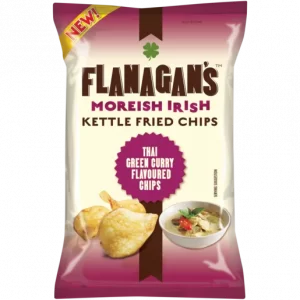 Flanagan's Moreish Irish Thai Green Curry Flavoured Kettle Fried Potato Chips 120g